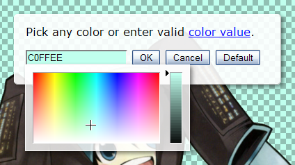Color setting dialog with color picker